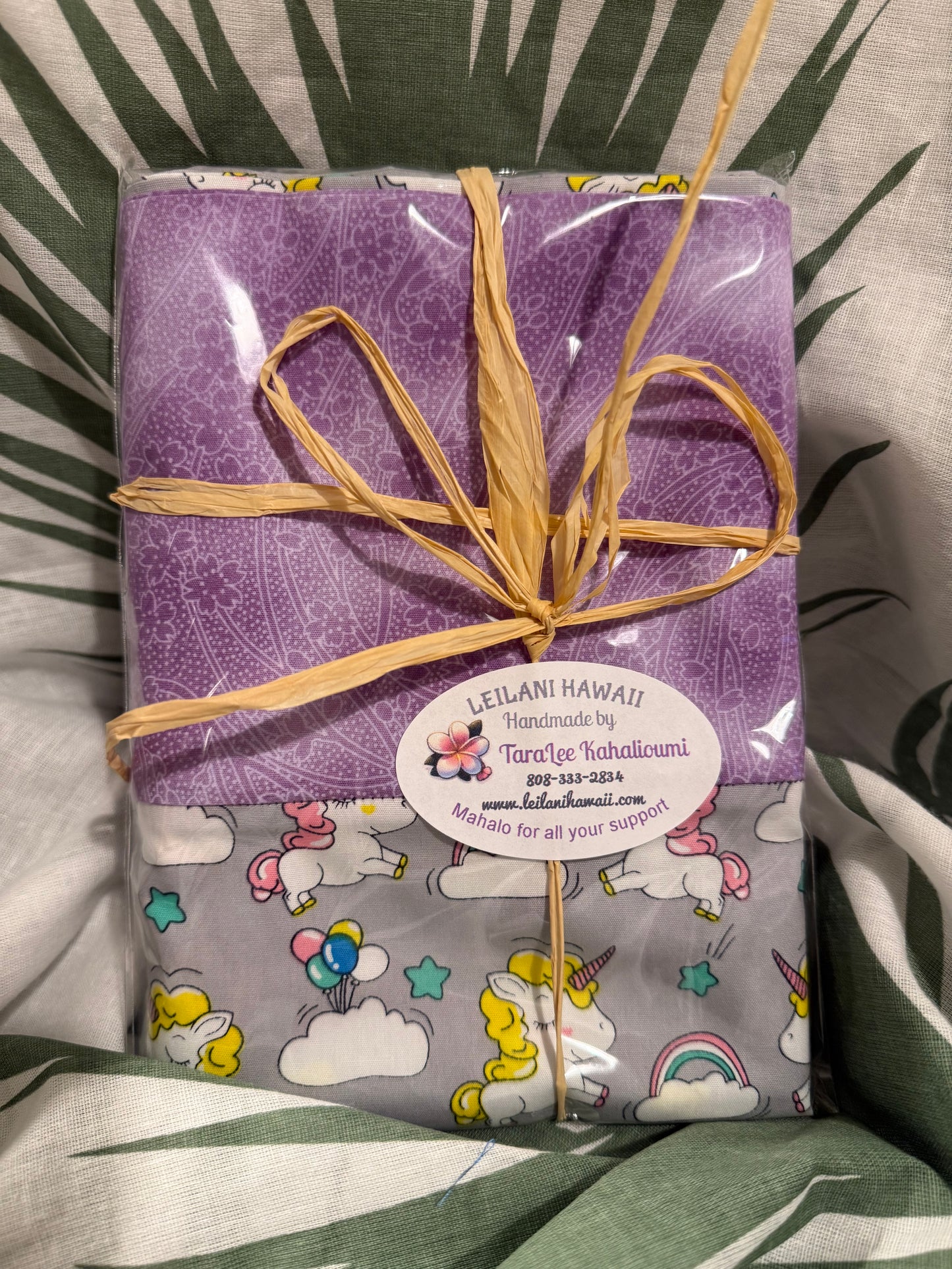 Purple w/unicorn pillow case