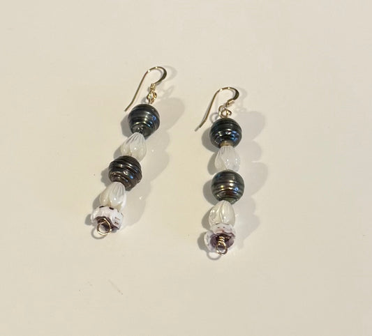 Tahitian pearl earrings